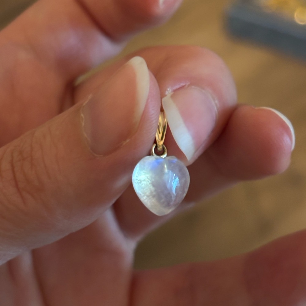 Heart Shaped Moonstone Charm